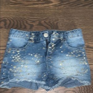 Justice shorts with gold heart pattern